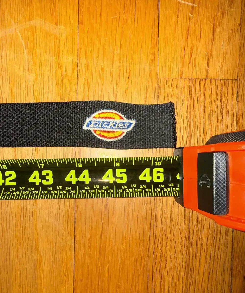 Dickies Black Webbing Belt with Logo Patch and Embossed Metal Buckle